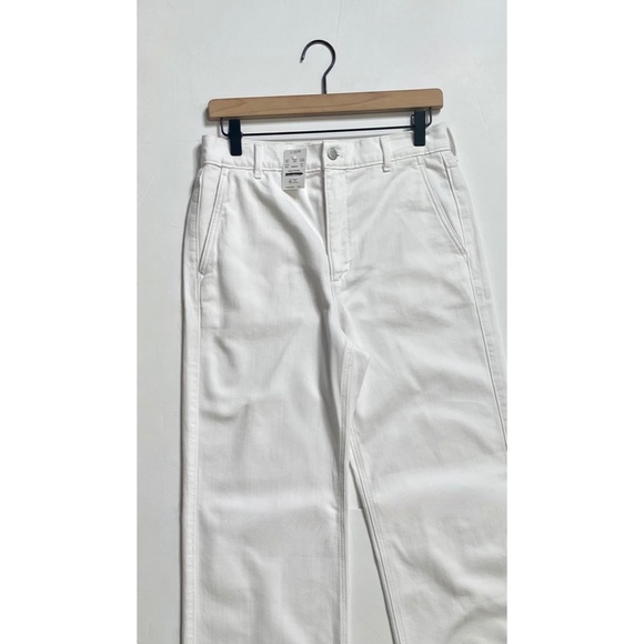 NWT!! J. CREW Factory White Drapey Denim Trousers Jeans High Waist Size 28 - Picture 4 of 13